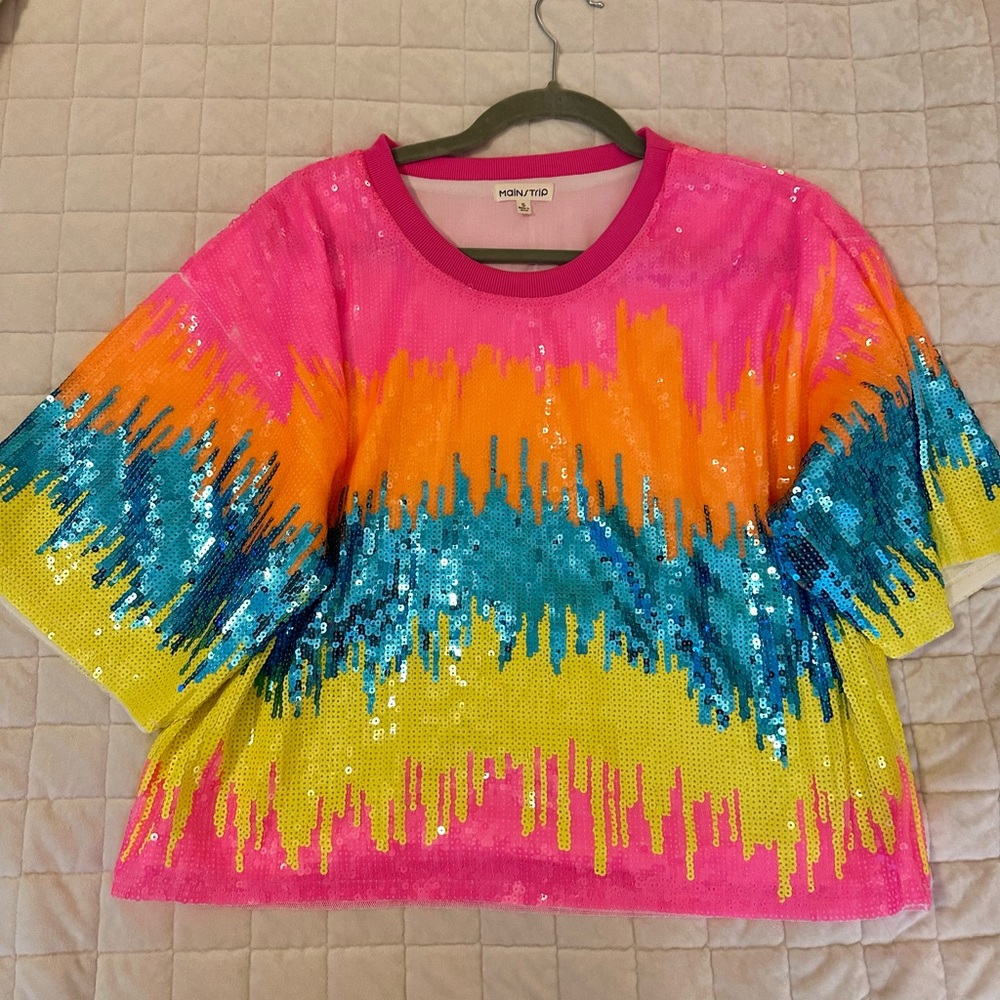 Mainstrip Rainbow Sequin Top